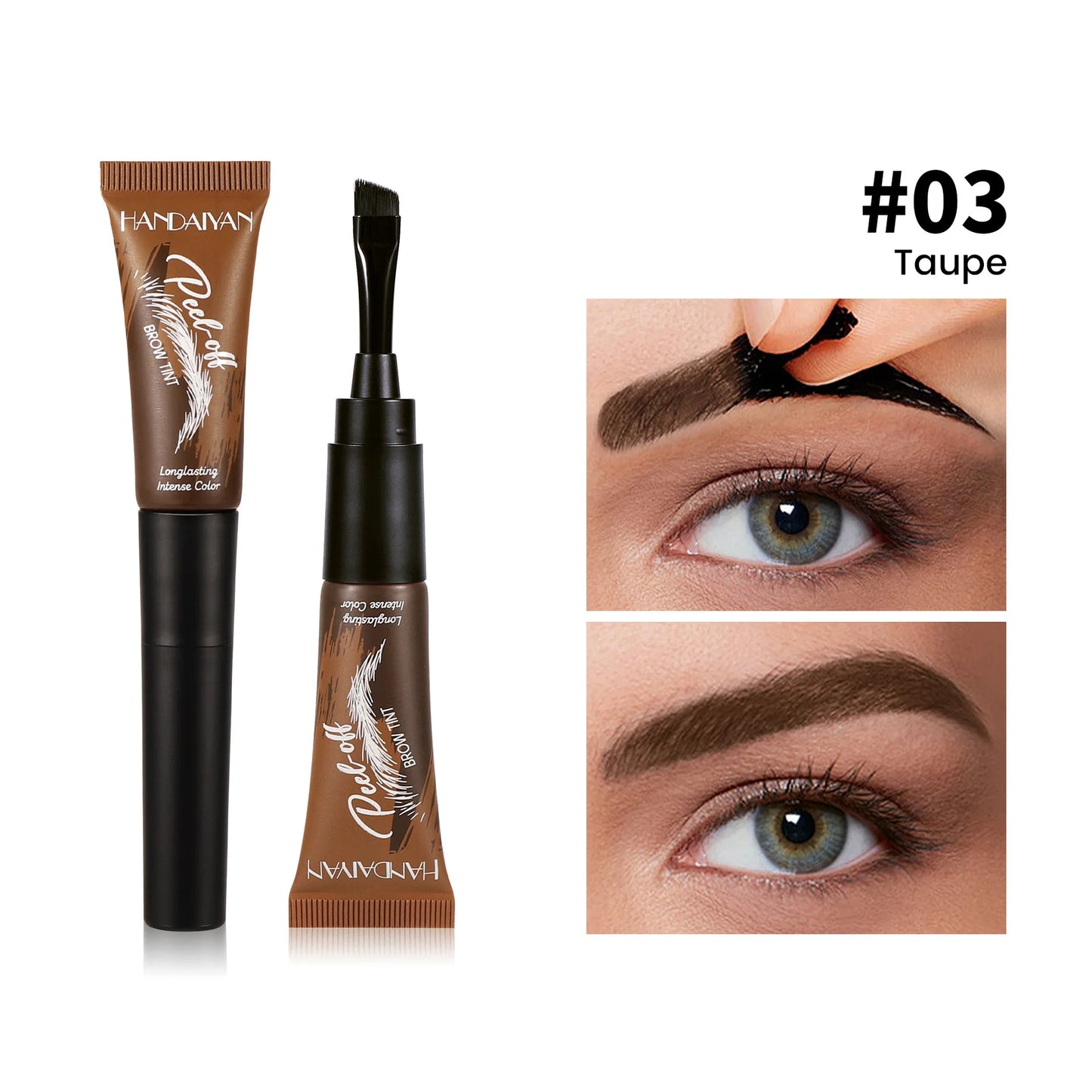 5-Color Brush Head Peel-Off Eyebrow Tint Waterproof, Long-Lasting, and Smudge-Proof Peel-Off Eyebrow Tint