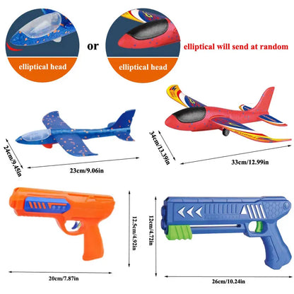 Kids 24/34Cm Foam Plane Launcher Outdoor Toy for Boys Sport Catapult Game Children Girl Birthday Xmas Gifts