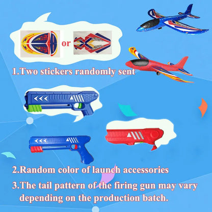Kids 24/34Cm Foam Plane Launcher Outdoor Toy for Boys Sport Catapult Game Children Girl Birthday Xmas Gifts