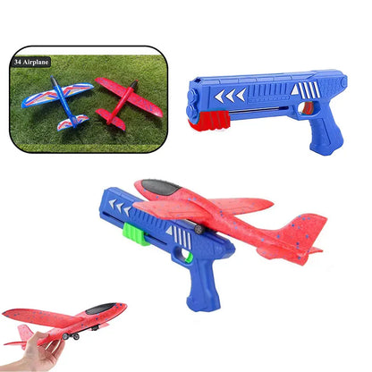 Kids 24/34Cm Foam Plane Launcher Outdoor Toy for Boys Sport Catapult Game Children Girl Birthday Xmas Gifts